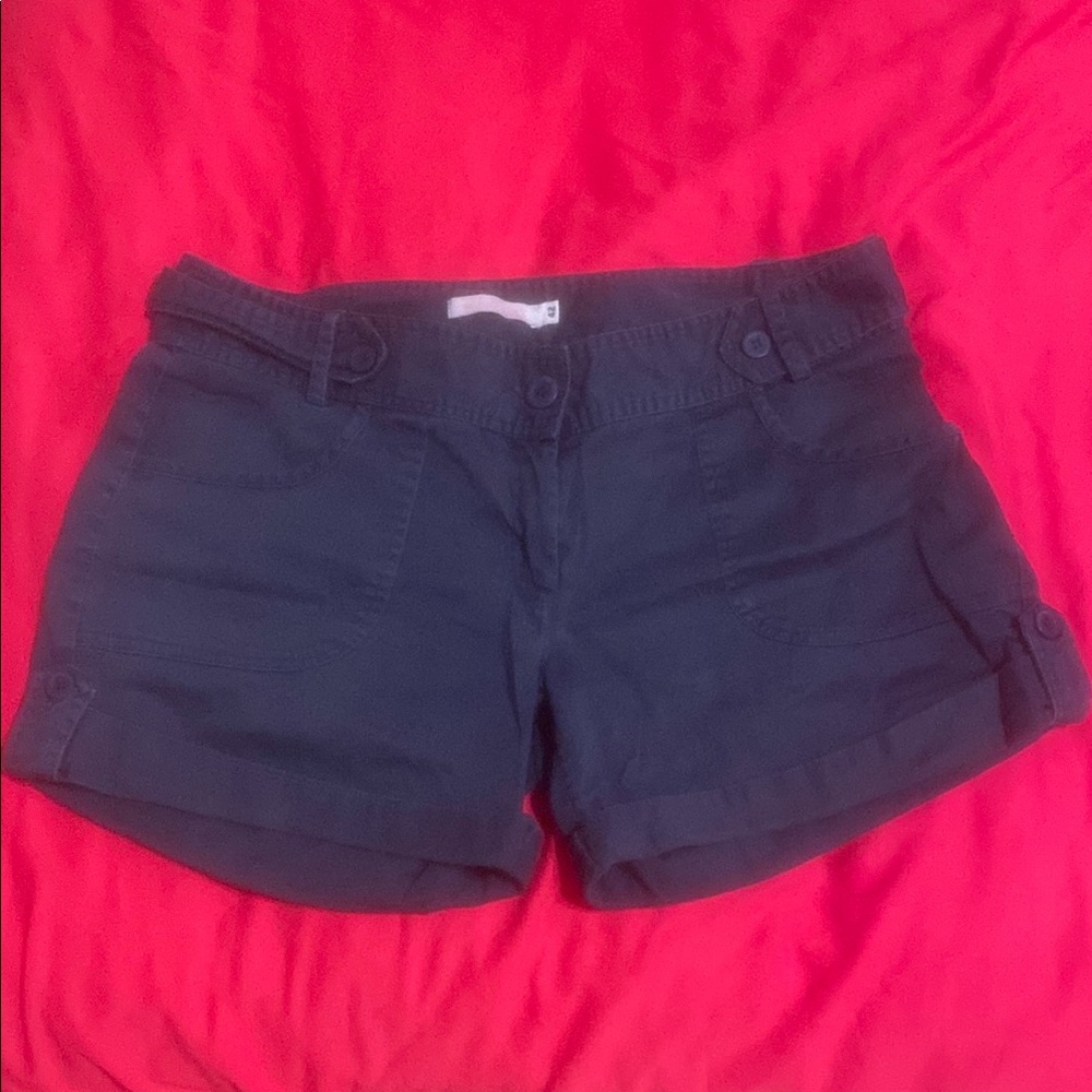 Navy Cotton Cuffed Shorts | Casualwoman Tex | Size 42 | Classic Summer Staple